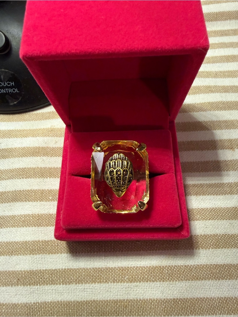 Kurt Geiger Gold-Tone Statement Ring size 8